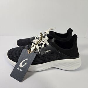 NEW Olukai Island Hopper Womens 8.5 Black White Casual Shoes Lava Rock